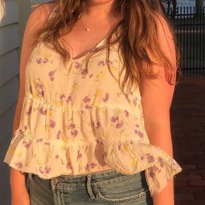 Free People floral crop top